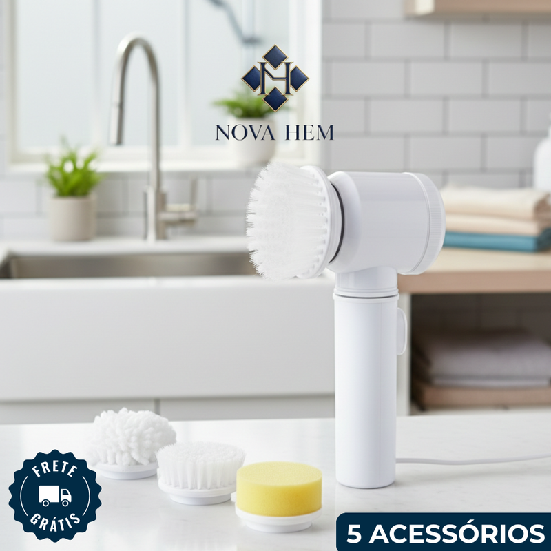 Escova Elétrica de Limpeza 5 em 1 Sem Fio