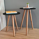 Kit com 2 Mesas Laterais Redondas - Canto de Sofá