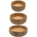 Bowl Canelado de Bambu Oikos - Kit com 3 pçs - Tigela, Saladeira, pote bambu