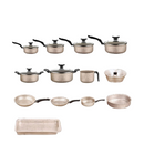 Conjunto de Panelas Antiaderente 13 Peças com Tampa de Vidro