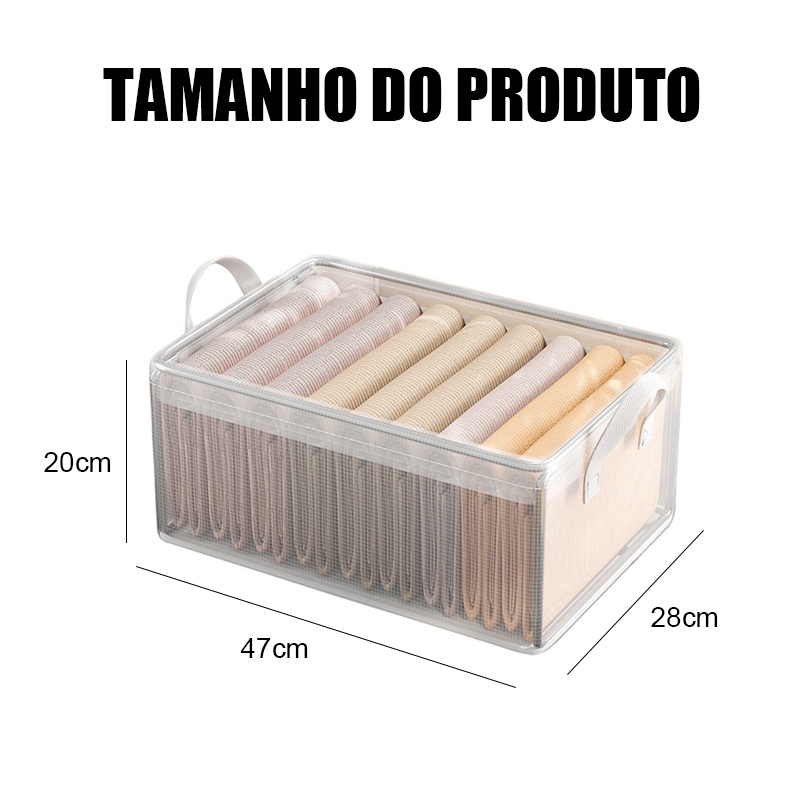 Kit 2 Caixas de Armazenamento PVC Organize +