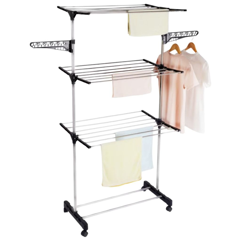 Varal De Chão Roupa Calcinha Grade 3 Andares Dobrável Portátil