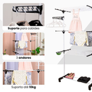 Varal De Chão Roupa Calcinha Grade 3 Andares Dobrável Portátil