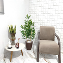 Vaso em Bambu com Planta Artificial Folha Grande
