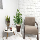 Vaso em Bambu com Planta Artificial Folha Grande