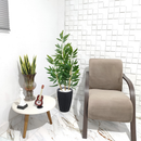 Vaso em Bambu com Planta Artificial Folha Grande