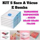 KIT 5 Saco A Vácuo E Bomba 110V De Ar Elétrica Ou USB 70x100 50x60 40X50 60x80 Para Armazenar E Guarda De Maneira Mais